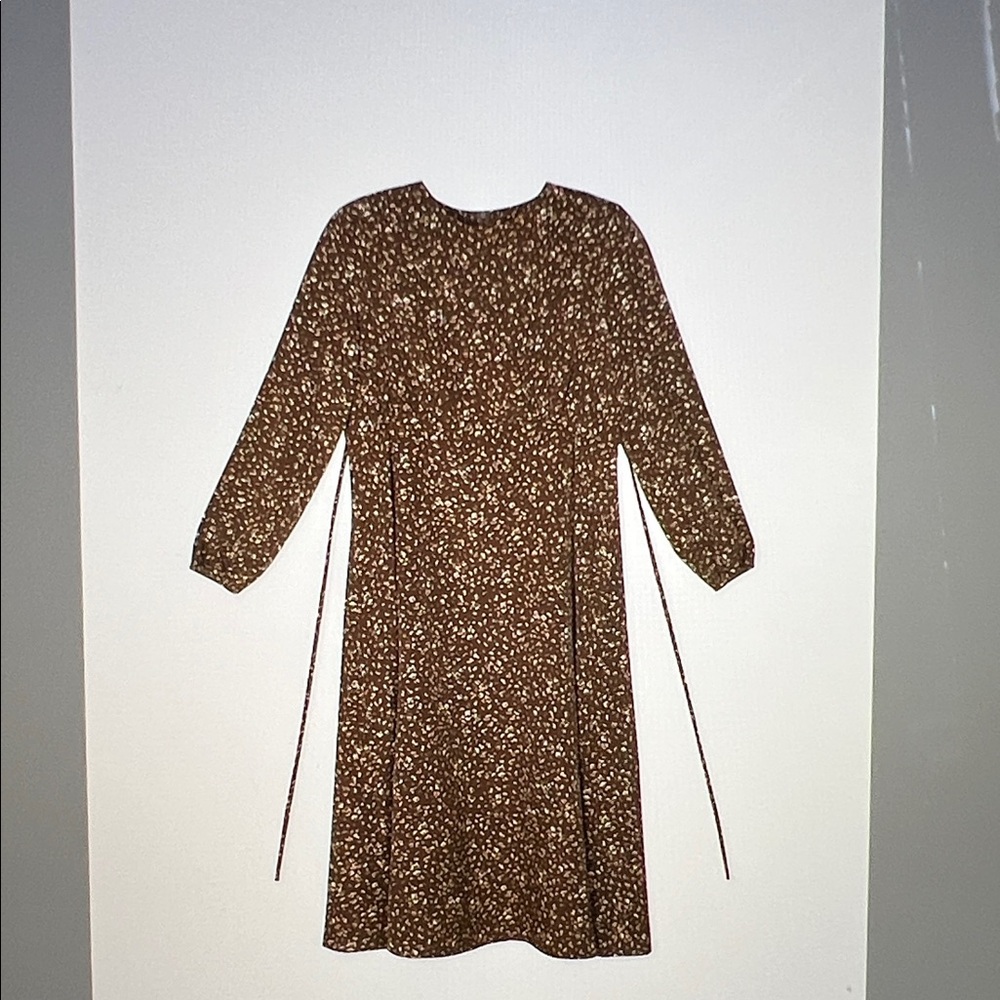 Oak + Fort brown floral dress